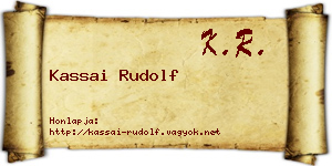 Kassai Rudolf névjegykártya
